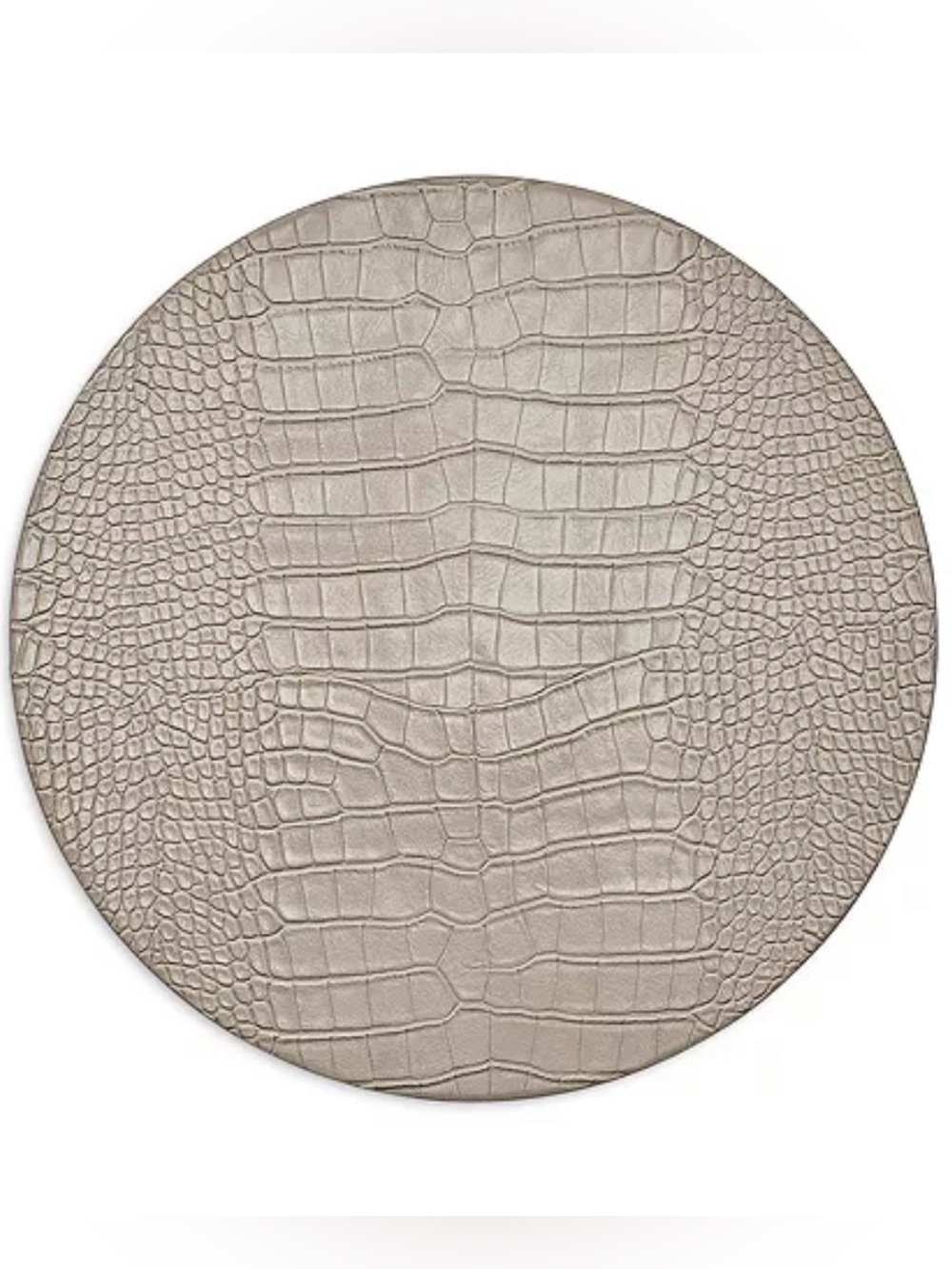 Kim Seybert Taupe Croc-Embossed Round Placemat